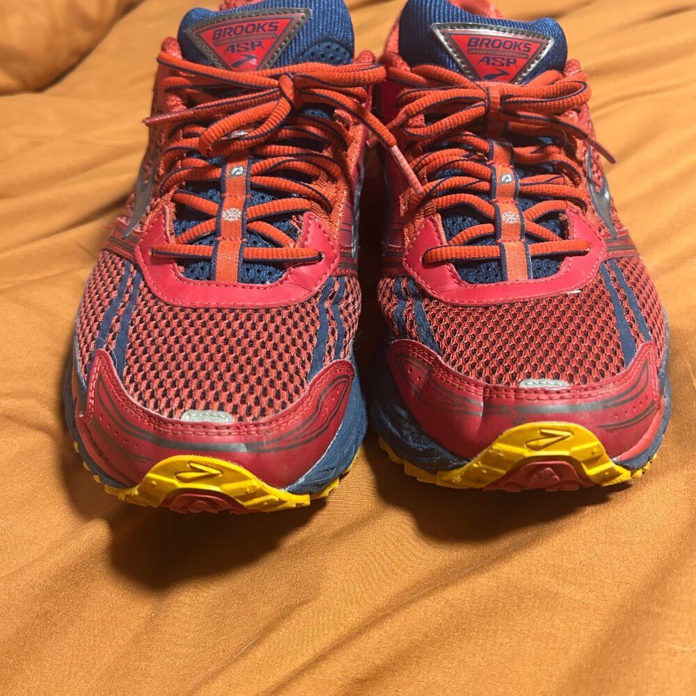 Brooks Red and Yellow Athletic Shoes with Cushioned Midsole - Picture 5 of 8